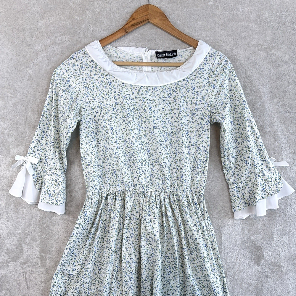 Scarlet Darkness Midi Dress Size XS (Youth 14-15) Floral Prairie Cottagecore